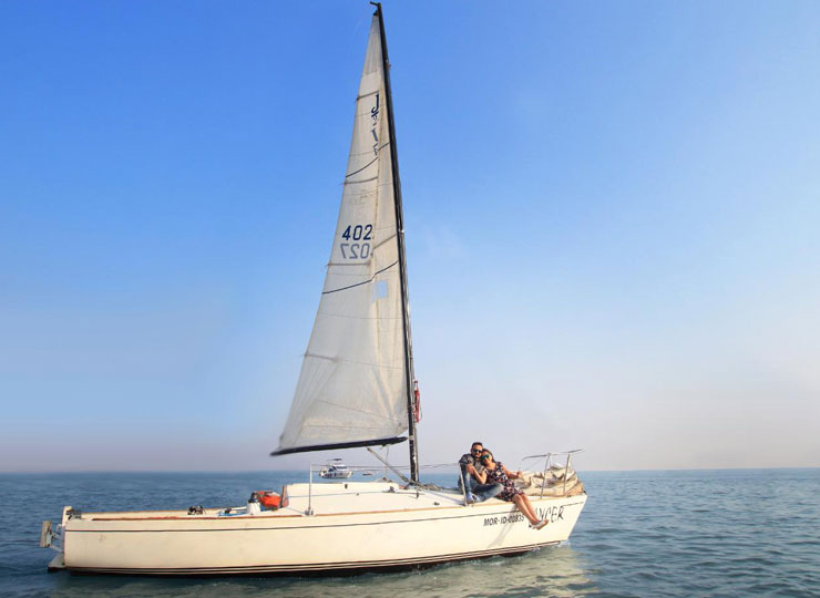 Sailing in yacht in goa